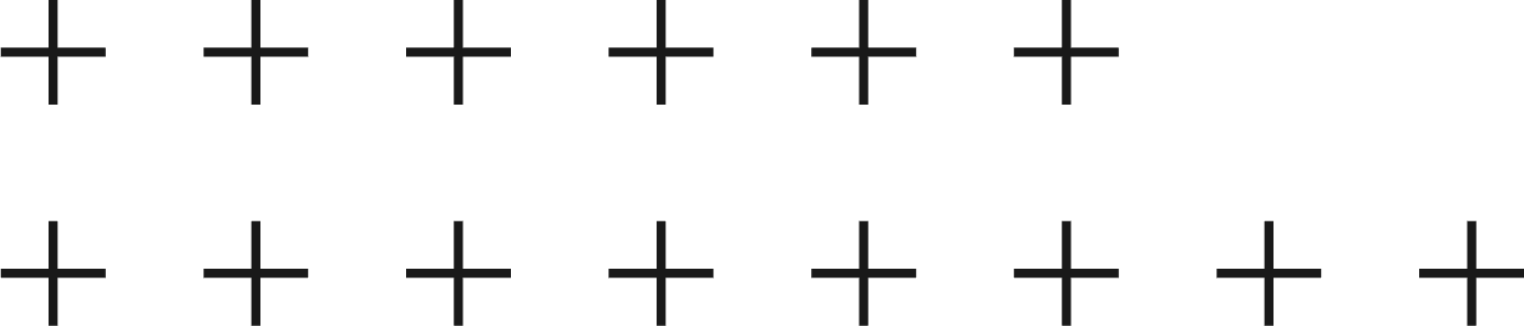 A rectangular pattern with vertical and horizontal black lines intersecting to form decorative plus signs along the top and bottom edges, creating an elegant border.