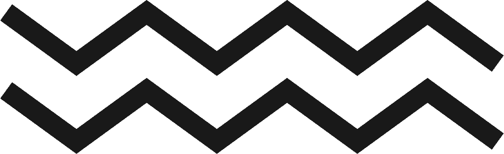 A sleek black wavy zigzag line icon on a transparent background, featuring two parallel, evenly-spaced wavy lines running horizontally.